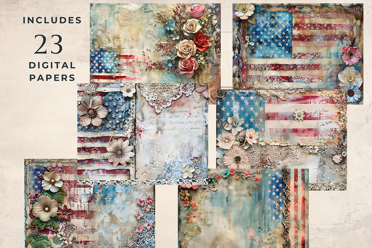 AMERICAN CELEBRATION JUNK JOURNAL, a Decorative Illustration by Daring Digies (Photo 4 of 7)