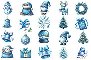 Blue Christmas Clipart Sublimation, an Illustration by Designworld (Thumbnail 2 of 6)