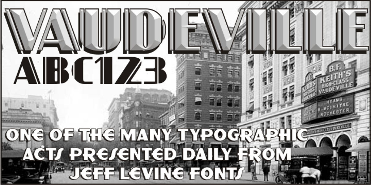 Vaudeville JNL, a Font by Jeff Levine Fonts