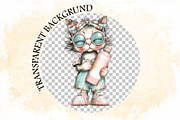 Whimsical Summer Cat Clipart, an Illustration by SVGArt (Thumbnail 7 of 9)