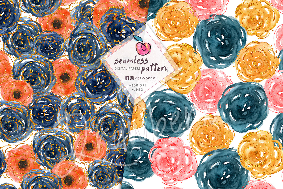 boho flowers, 8 Seamless Pattern 020, a Pattern Graphic by Drawberx (Photo 6 of 10)