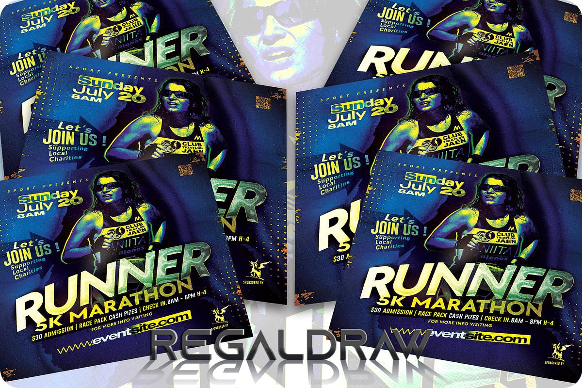 5K Marathon Sport Event Flyer, a Flyer Template by regalDRAW (Photo 3 of 3)