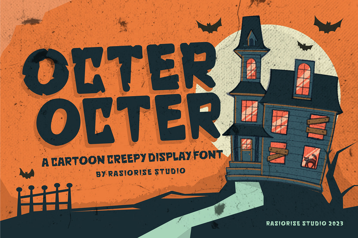 Octer a Halloween Cartoon Font, a Handwritten Font by Rasiorise Studio (Photo 1 of 8)
