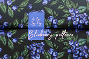 Blueberry vector patterns set, a Pattern Graphic by FleurArt (Thumbnail 1 of 11)