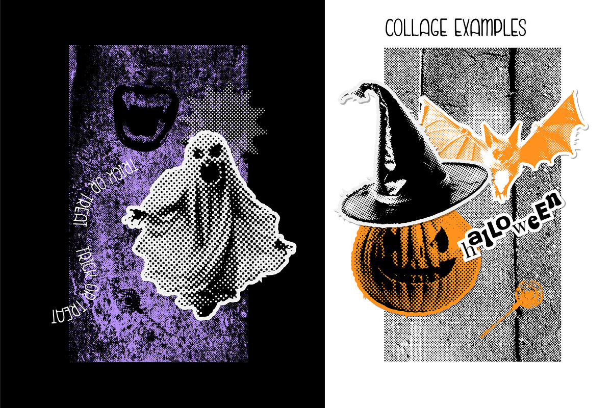 Retro halftone Halloween collection, a Texture Illustration by Lana Sham (Photo 12 of 20)