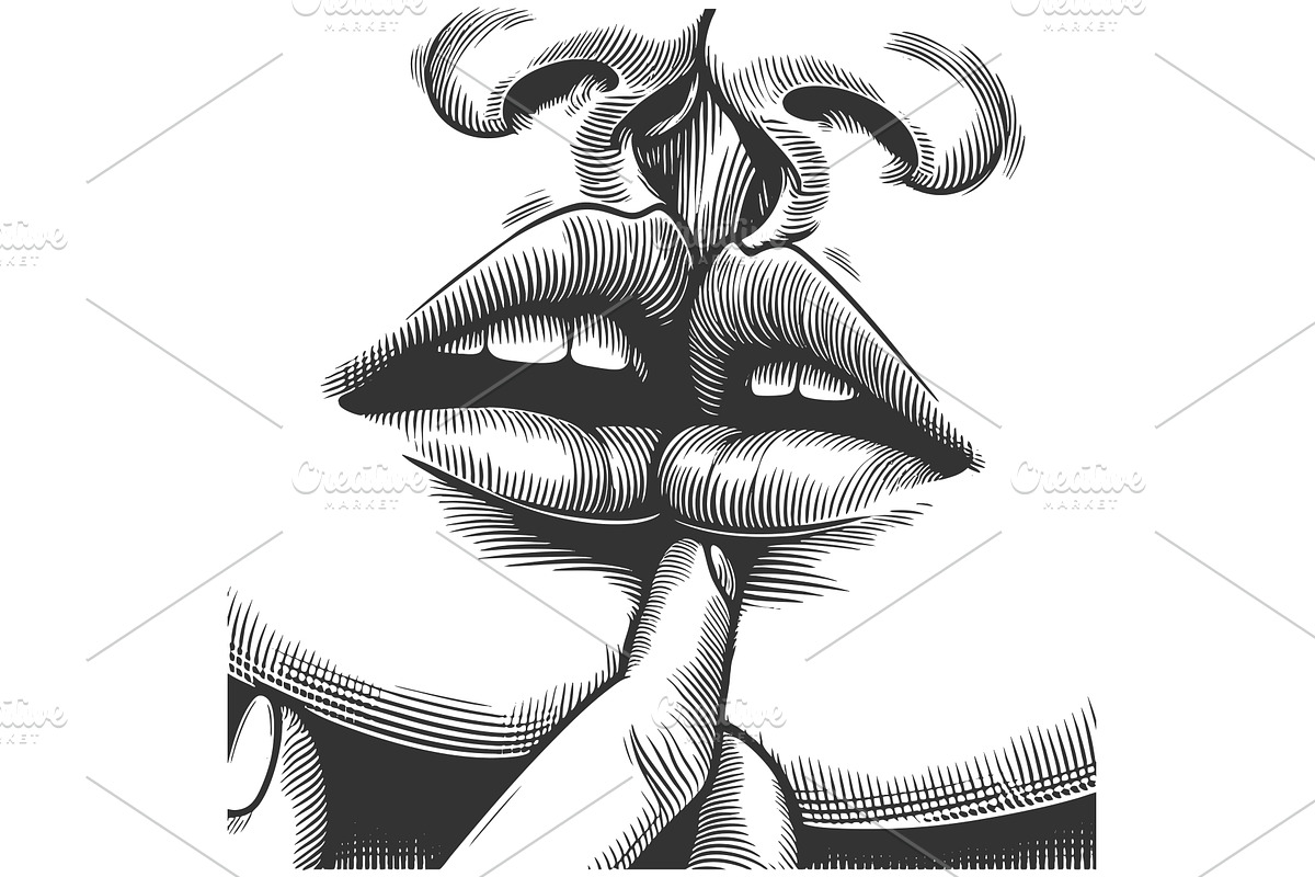 Romantic Close-Up of Two women, a Person Illustration by AlexArt