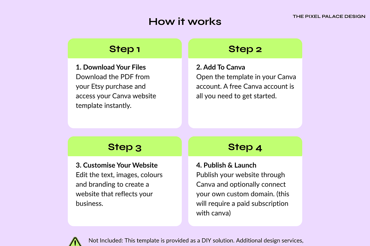 Editable Canva Website Template, a Landing Page Template by The Pixel Palace (Photo 9 of 11)