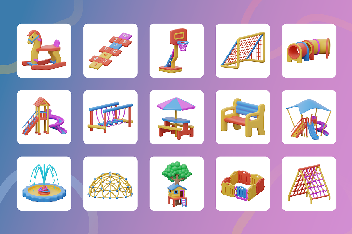 3D Play Area Icon Set, an Object 3D Model by Flat Icons (Photo 6 of 8)