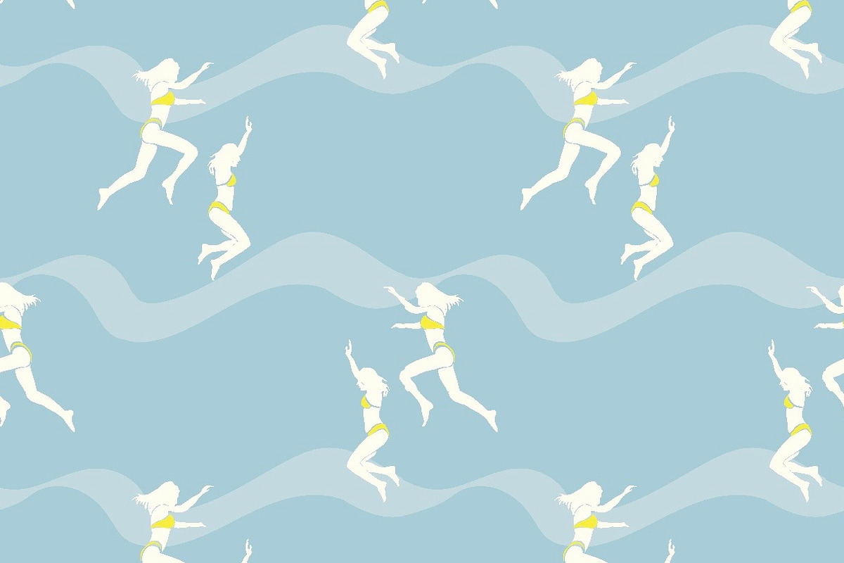 Sea people jump waves, a Pattern Graphic by Cotton Melon pattern Shop (Photo 2 of 5)