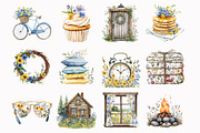Watercolor Cabin Clipart, a Seasonal Illustration by Design Market (Thumbnail 5 of 5)