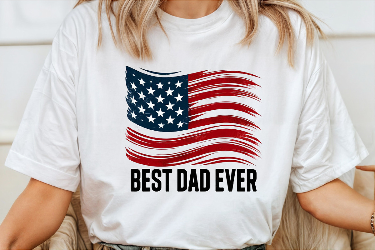 Patriotic Best Dad Ever Sublimation, an Illustration by Libby Wishes (Photo 6 of 6)
