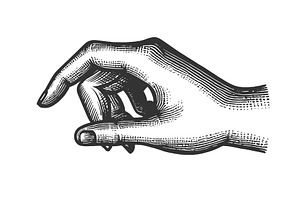 Hand With Pinching Gesture Vector