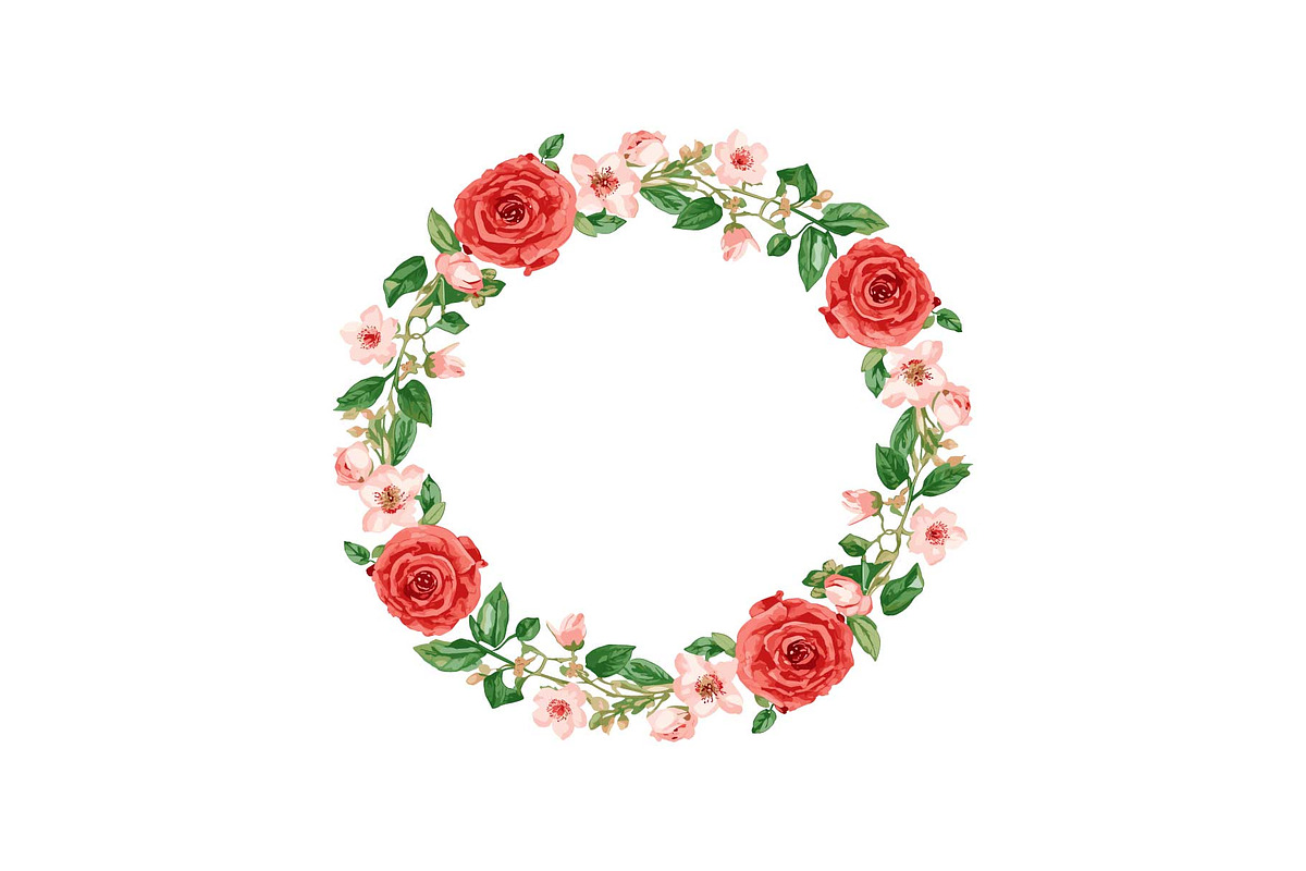 Romantic Rose Wreath Clipart Set, an Object Graphic by Designs_River (Photo 2 of 13)