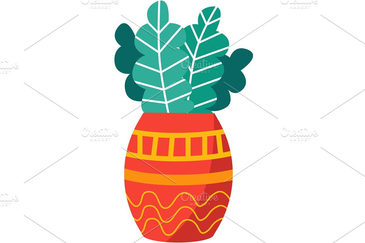Flower in pot vector flowerpot, an Object Illustration by vectorpointstudio