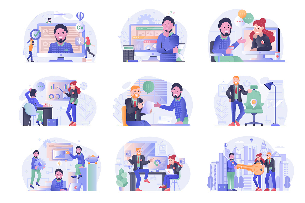 Job Search and Apply Illustrations, a Work Illustration by Alex Krugli (Photo 2 of 6)