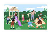 Happy kids playing on playground set, a Person Illustration by PaperTrident (Thumbnail 2 of 5)