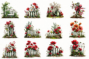 Whimsical spring fence Clipart, an Illustration by Designworld (Thumbnail 3 of 8)
