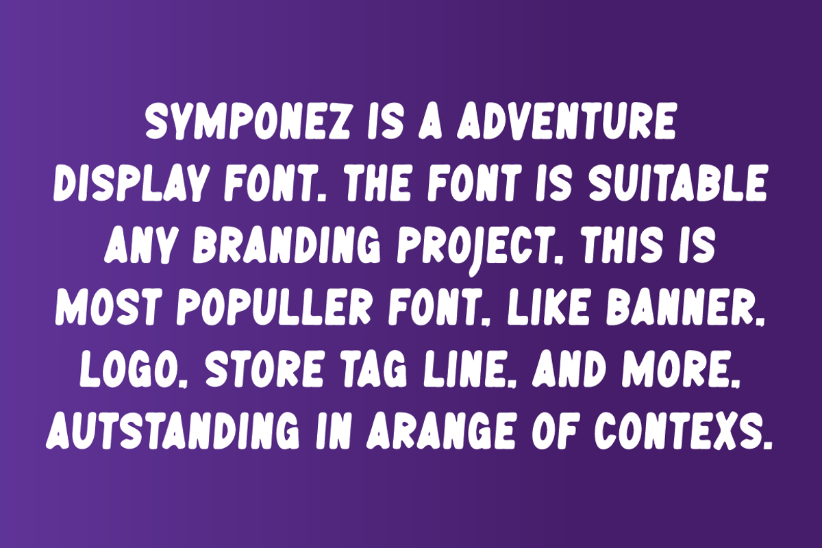 Symponez - Adventure Display Font, a Sans Serif Font by QR Design Studio (Photo 5 of 6)