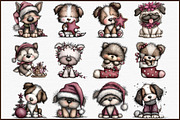 Whimsical Christmas Fluffy Dogs Clip, an Illustration by Sublimation Artist (Thumbnail 3 of 6)