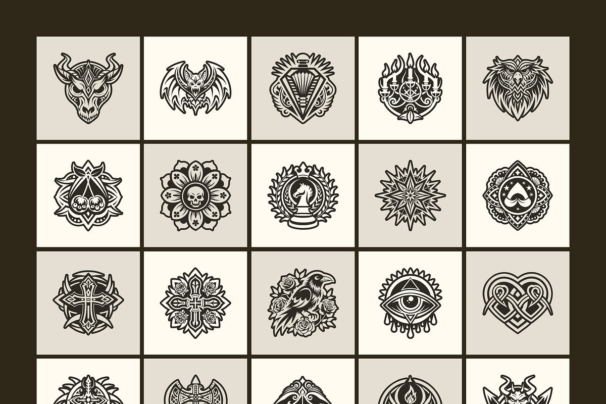 1500 Tattoo Symbols Icons, a Solid Icon by Creative Stall (Photo 9 of 19)