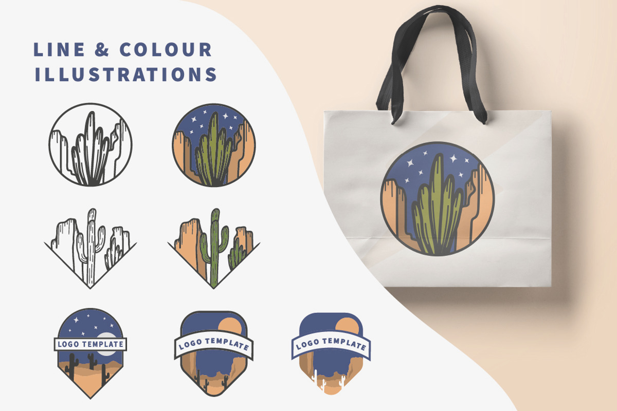 Unique Cacti Logos & Illustrations, a Branding & Logo Template by Salty Sweet Creative (Photo 2 of 5)