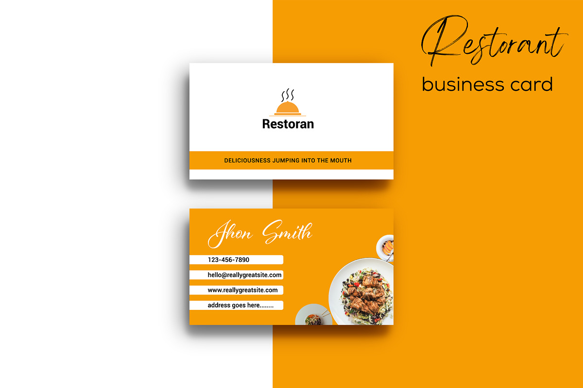 Restaurant Business Card, a Business Card Template by Graphic Origin (Photo 2 of 3)