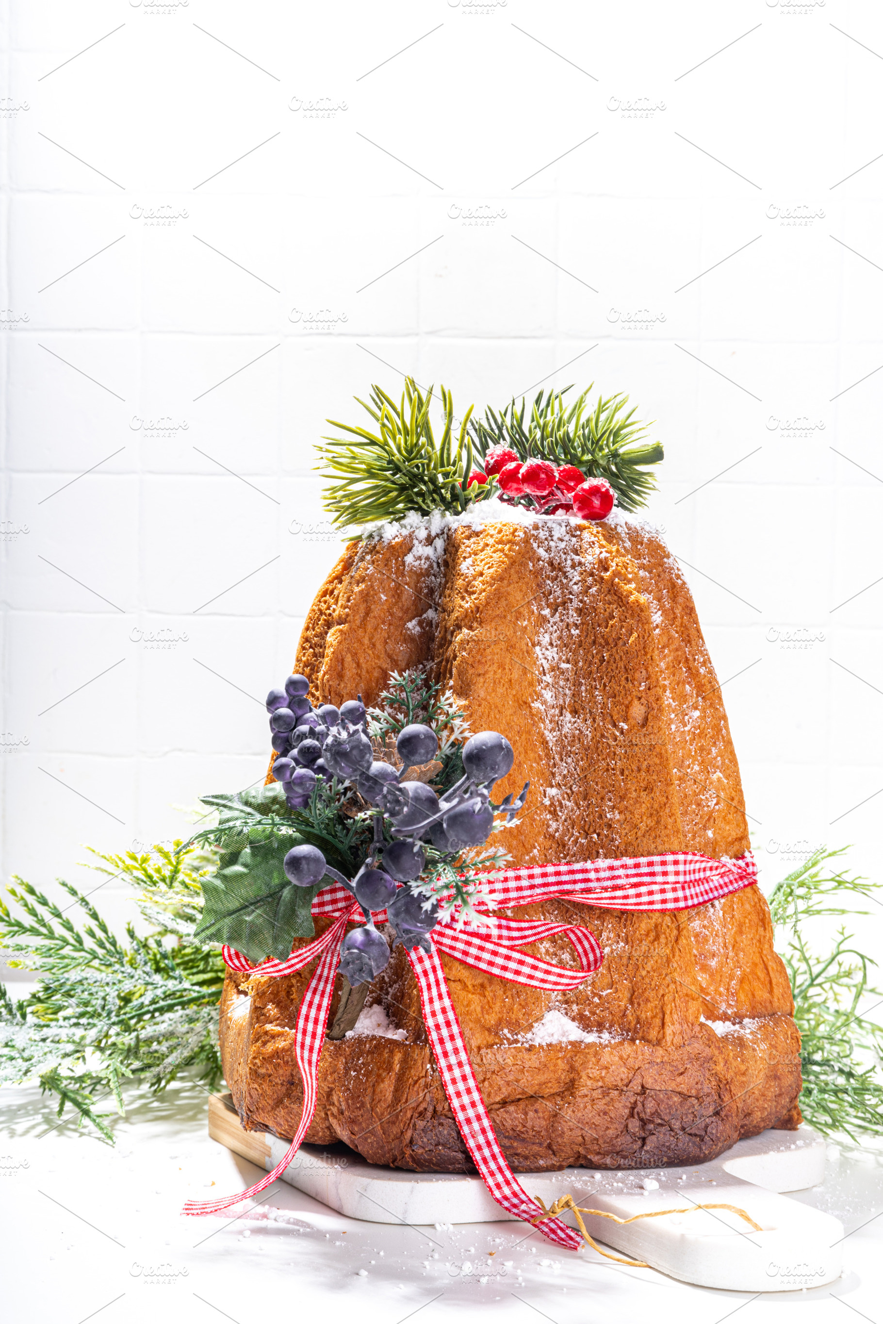 Traditional Christmas Panettone Pandoro cake, a Food & Drink Photo by Rimma