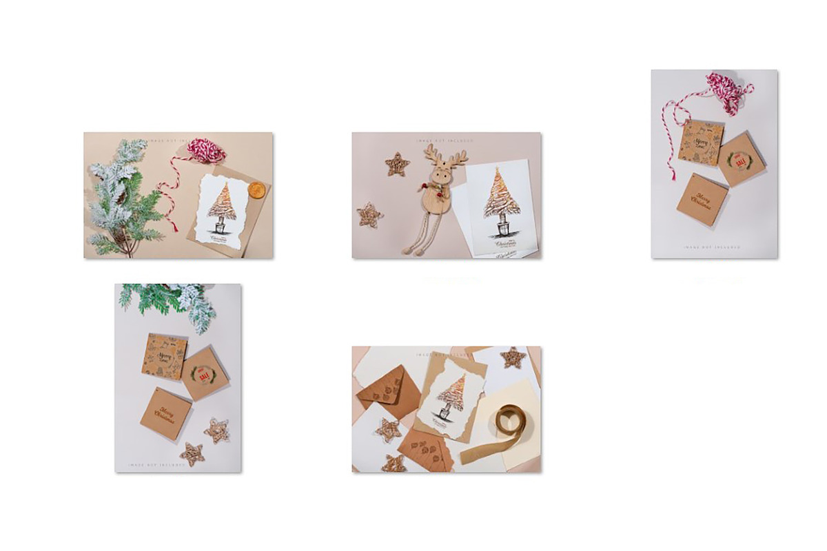Christmas Card Mockup set, a Card Template by YuMyart (Photo 4 of 4)