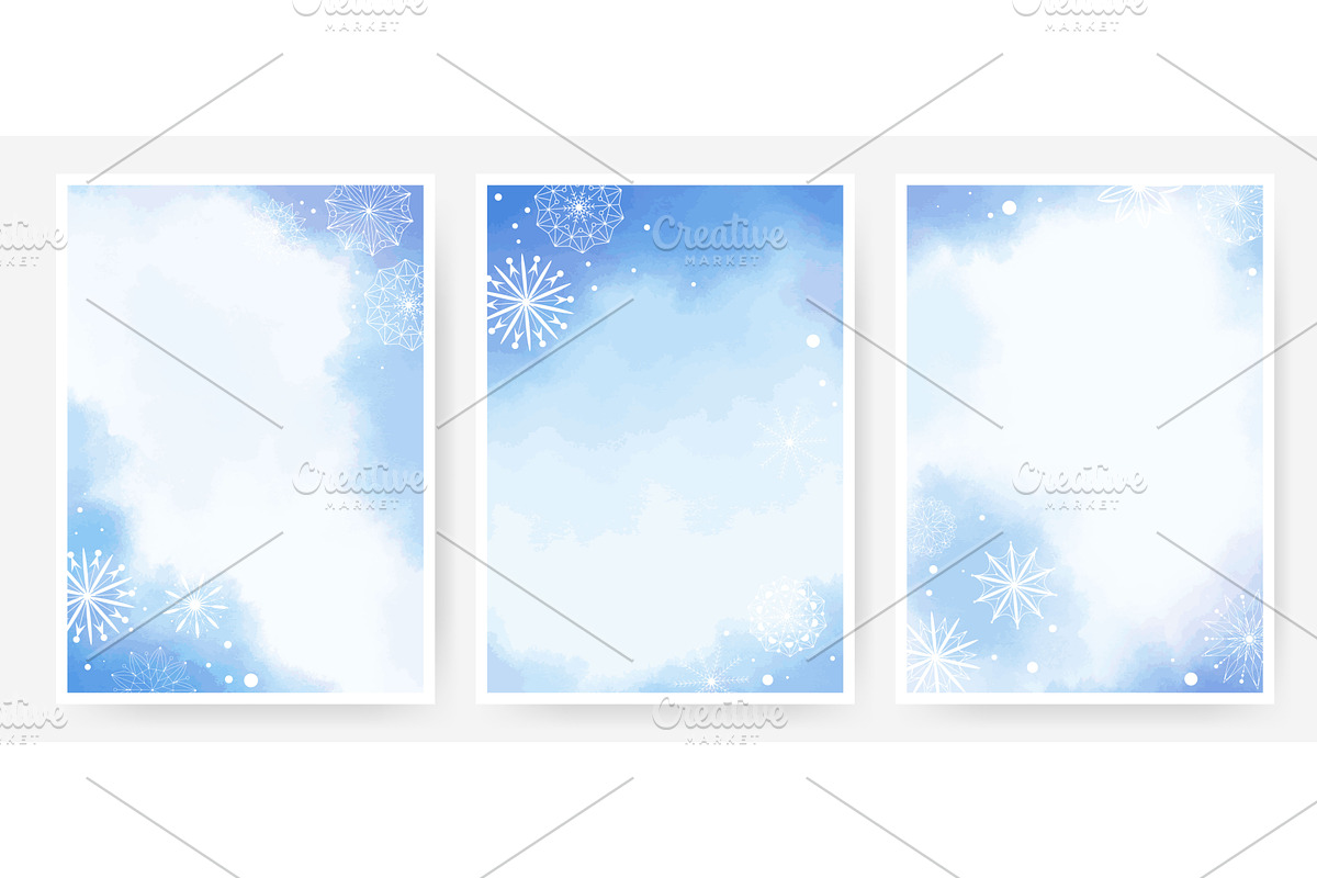 Set of winter atmospheric templates, an Illustration by Tati_Kli