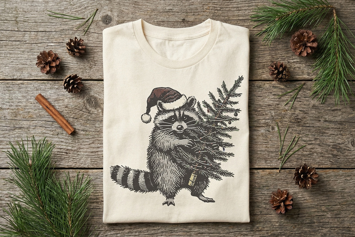 Raccoon Christmas Tree PNG, Santa, an Illustration by SharpMarketplace (Photo 3 of 3)