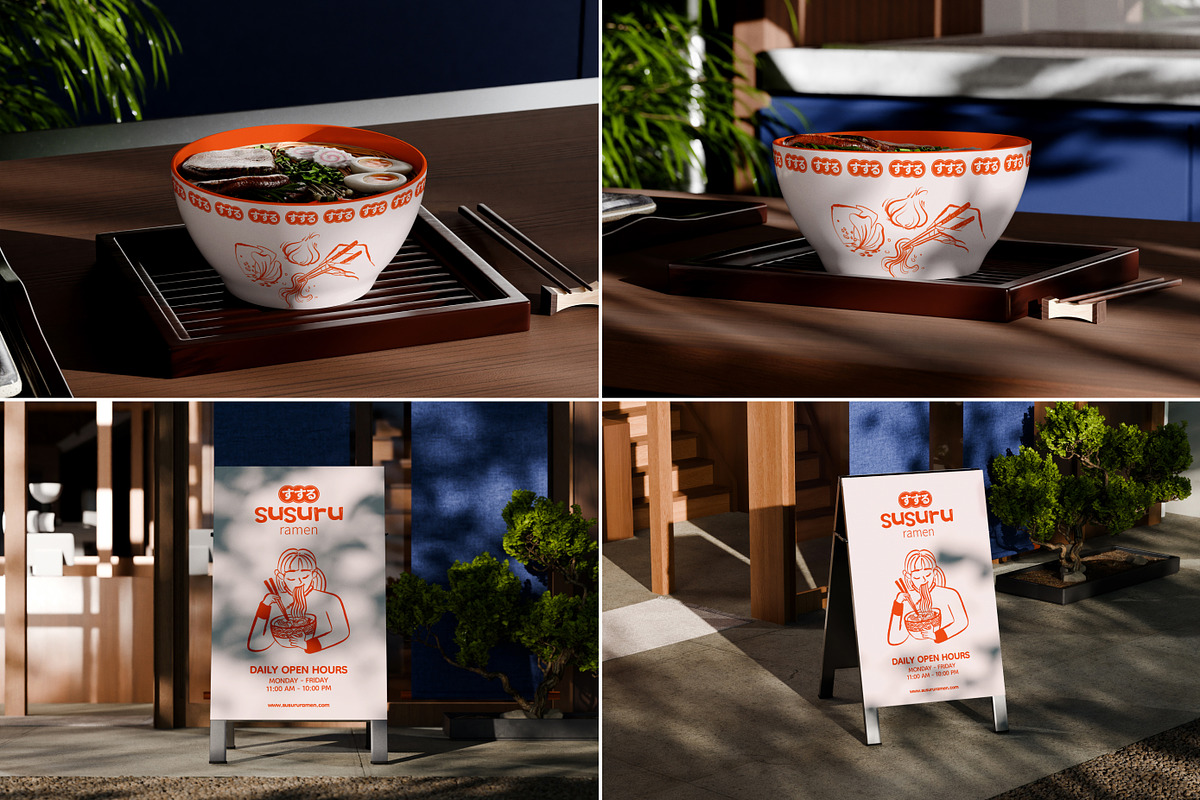 36 Ramen Noodle Restaurant Mockups, a Packaging Mockup by Vitora Mockup (Photo 4 of 11)