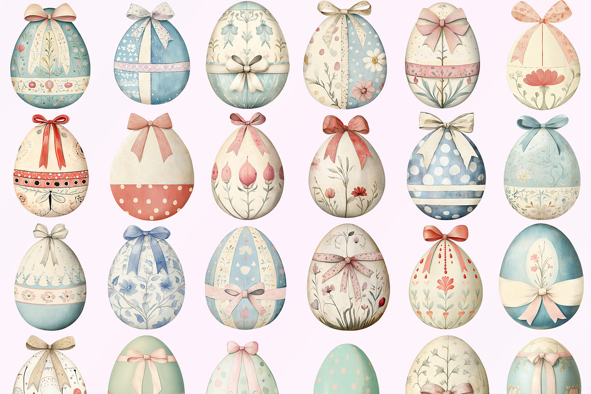 Easter Eggs With Bow Design Clipart, a Decorative Illustration by Fusion Dream (Photo 2 of 10)