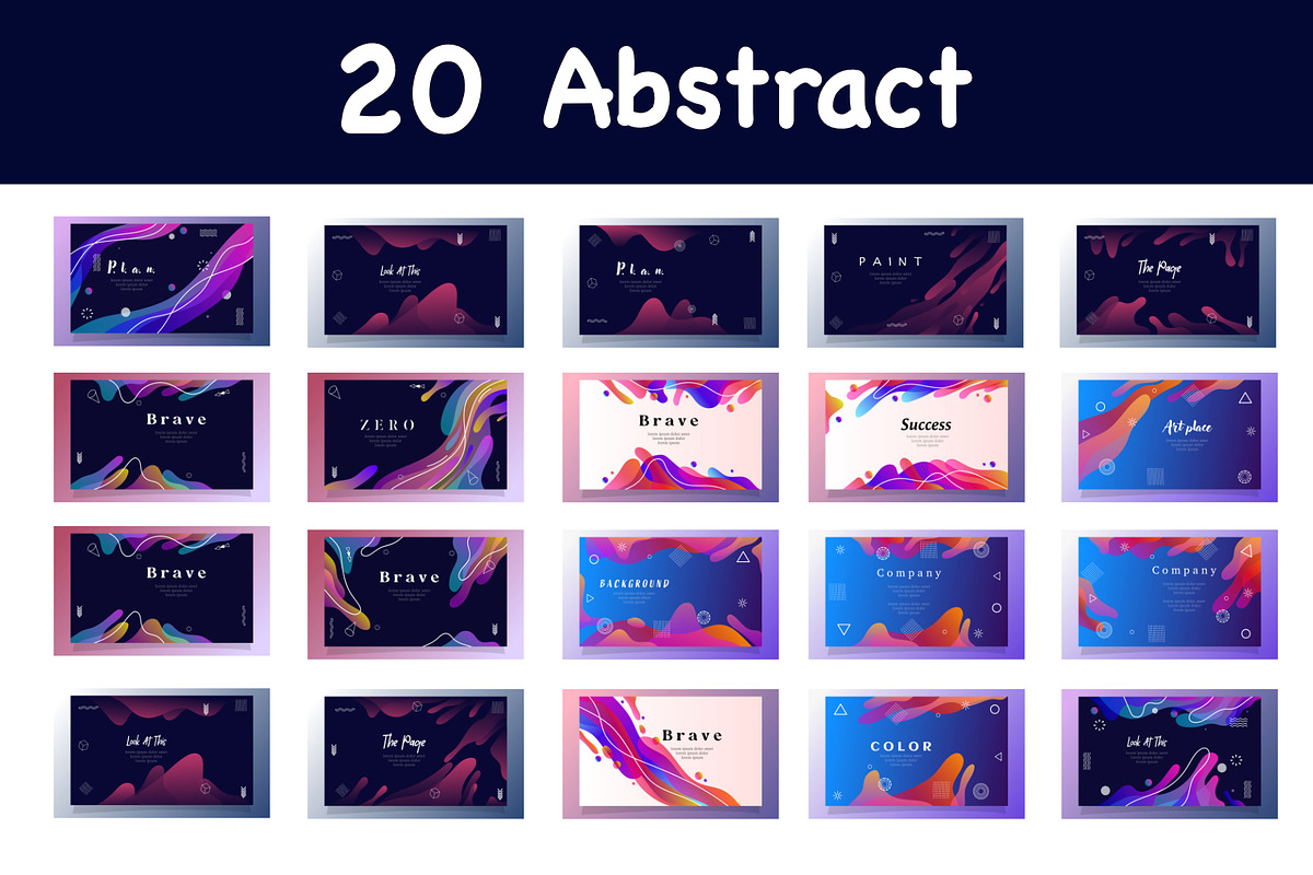 Abstract gradient background 20 set, a Decorative Illustration by foxndeer (Photo 1 of 4)