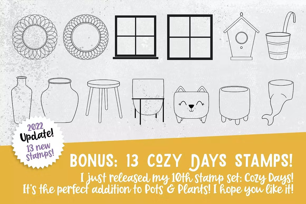 Procreate Plants & Pots Stamp Set, a Brush Add-On by GearShift (Photo 10 of 10)