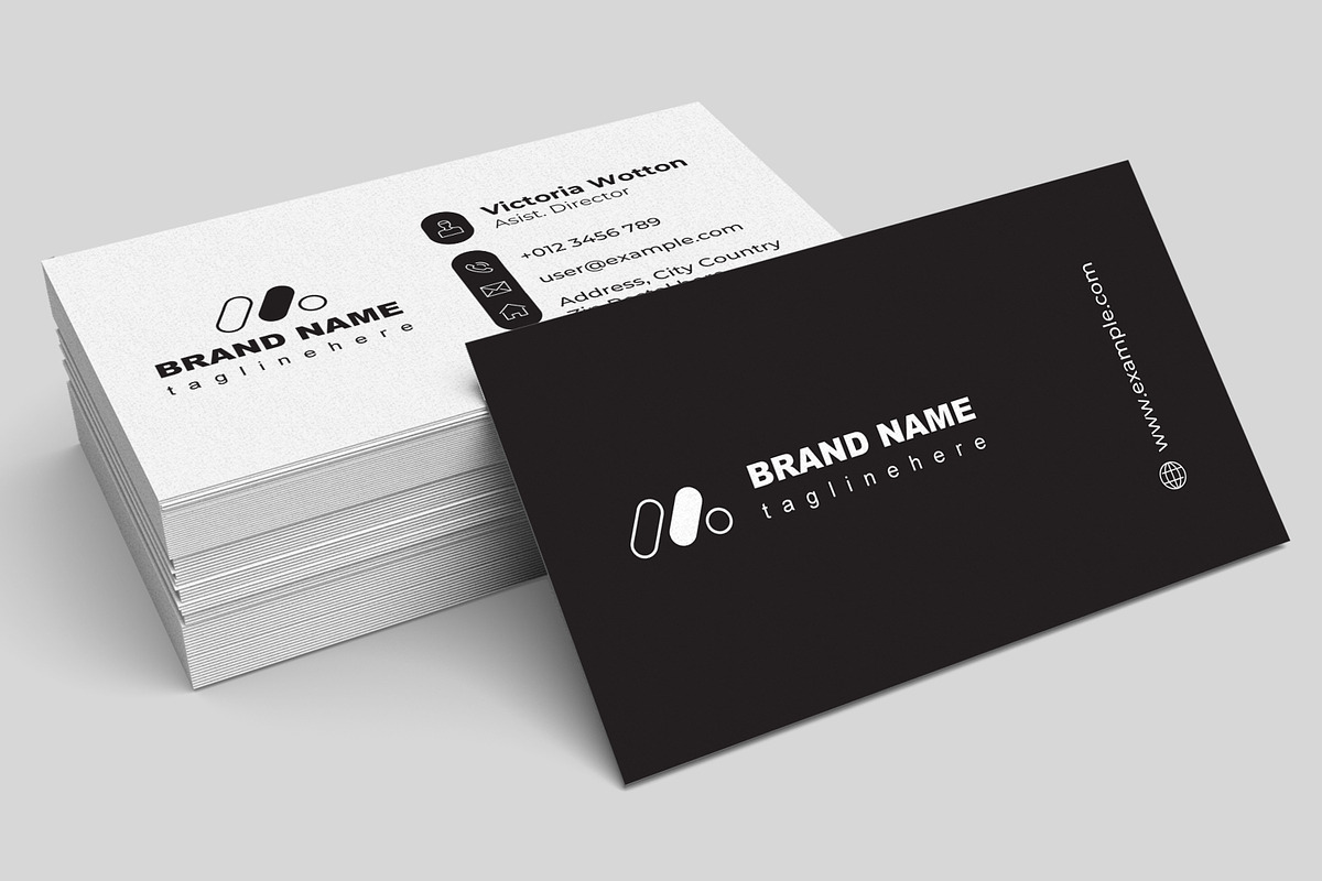 Black Business Card Design Layout, a Business Card Template by MightyDesign (Photo 2 of 6)