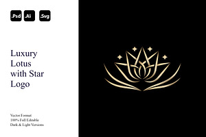 Luxury Lotus with Star Logo, a Branding & Logo Template by Luxury Logos