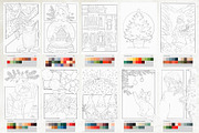 Winter Holidays Coloring Pages, a Seasonal Illustration by Deveze Art & Co (Thumbnail 5 of 7)