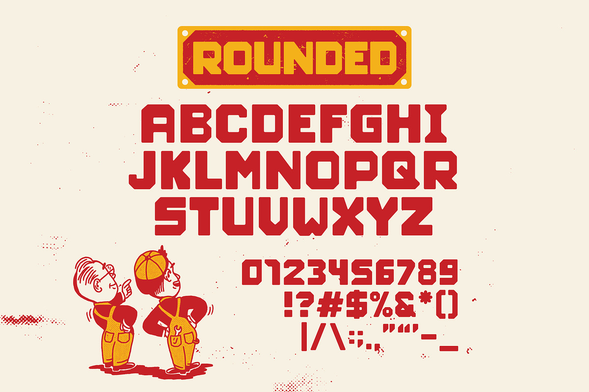 Service Sans | Retro Blocky Font, a Sans Serif Font by HeyAidan (Photo 3 of 7)