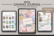 Digital Gaming Journal +500 Stickers, a Design Template by Planner Maison (Thumbnail 1 of 5)