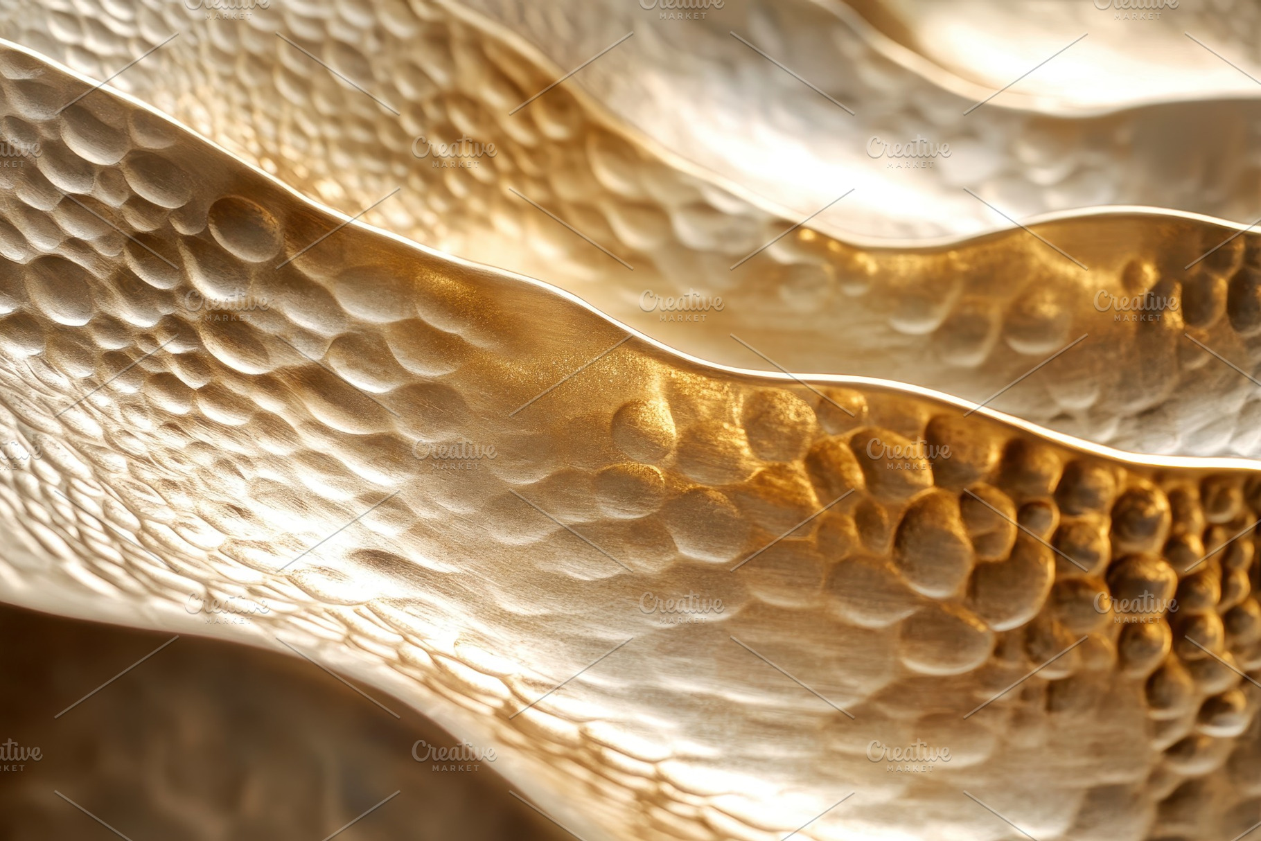 Hammered gold surface with depth, a Photo by Pavel_design