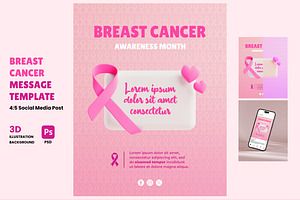 Breast Cancer Social Media Post, a Social Media Template by TandemStock