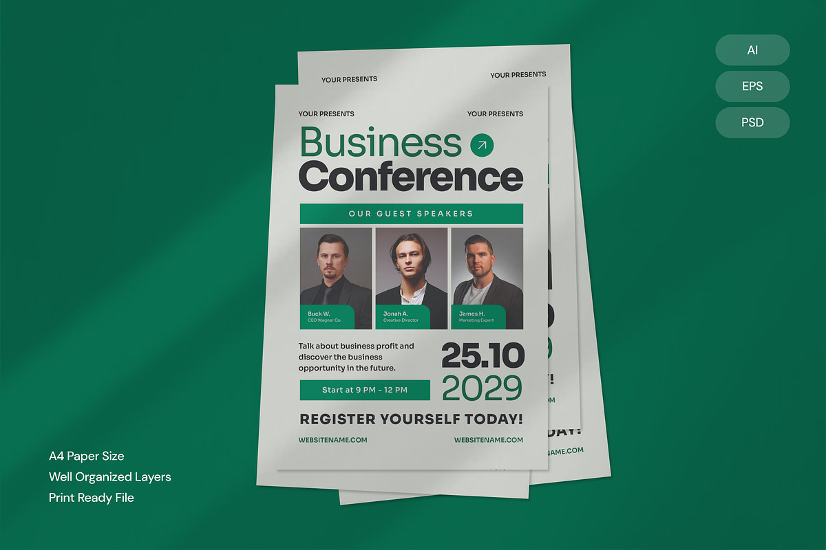 Business Conference - Flyer, a Brochure Template by Izdihaar_Studio (Photo 1 of 3)