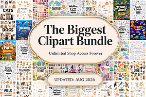 10000 PNG Cliparts in 1 Bundle, a Decorative Illustration by Wowly Design