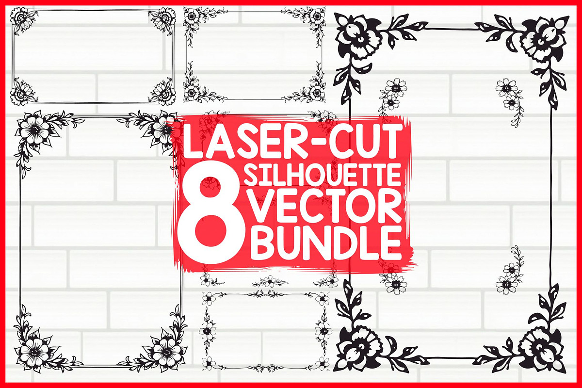 Floral Laser Cut Frame Bundle, an Illustration by Designs_River (Photo 1 of 9)