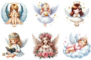 Cute Gril Angel Sublimation Clipart, an Illustration by DreamArtGraphic (Thumbnail 5 of 7)