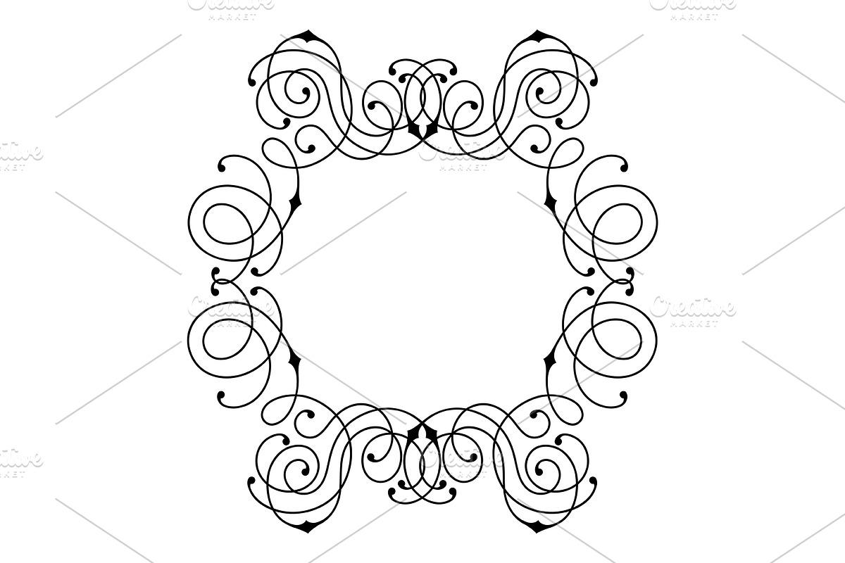 Line curl frame., a Decorative Illustration by incomible