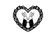 Cute Bunny Love Silhouette Icons, an Illustration by Creativeshirt (Thumbnail 3 of 51)