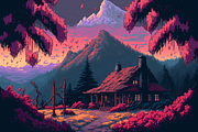 Pixelart Platformer Backgrounds, a Graphic by Marabu Textures Store (Thumbnail 3 of 4)