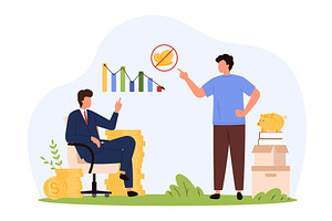 Exploitation & Unfair Salary design, a Finance Illustration by Flashvector