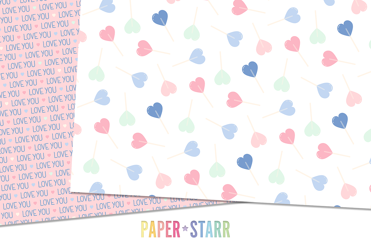 Pastel Valentines Day Patterns, a Pattern Graphic by Paper Starr Studio (Photo 4 of 7)